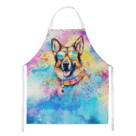 German Shepherd Hippie Dawg Apron Cooking Kitchen Server Baking Crafts Gardening for Adult Women Men, Unisex, Large, Multicolor