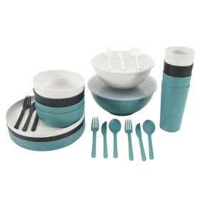 28-Piece Eco-Friendly Recycled Plastic Dinnerware Set