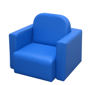 Blue 2-in-1 Kids Sofa And Table Chair Set Convertible Toddler Lounge Multifunctional Armrest Chair For Play (Color: Blue)