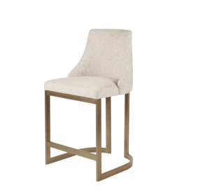 26 H Upholstered Counter Stool With Metal Base (Option: Cream)