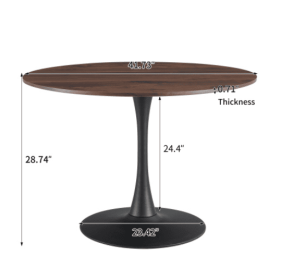 TULIP DINING TABLE ,Dia. 106cm ROUND, Nature Wood, GOLEN LEG 1pc Per Ctn (Option: Natural Wood Wash)