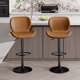 The bar chair uses soft foam cushions to ensure a comfortable seating experience, while being easy to maintain and clean. It is suitable for bars (Color: Brown)