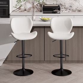 The bar chair uses soft foam cushions to ensure a comfortable seating experience, while being easy to maintain and clean. It is suitable for bars (Color: White)