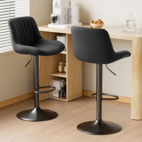 High bar stools are suitable for modern-style kitchen islands, home bars or coffee areas (Color: black)