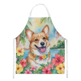 Corgi Luau Apron Cooking Kitchen Server Baking Crafts Gardening for Adult Women Men, Unisex, Large, Multicolor (Default: Default)